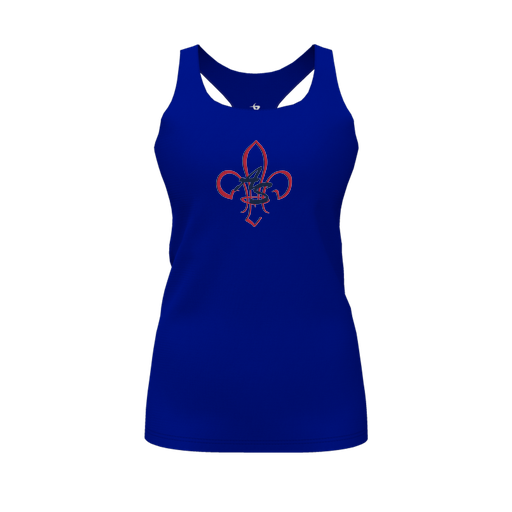 [CUS-DFW-RCBK-PER-RYL-FYS-LOGO1] Racerback Tank Top (Female Youth S, Royal, Logo 1)