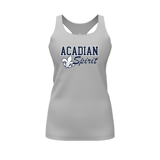 [FT0TRBGY-FYS-LOGO2] Decker Racerback Tank Top (Female Youth S, Gray, Logo 2)