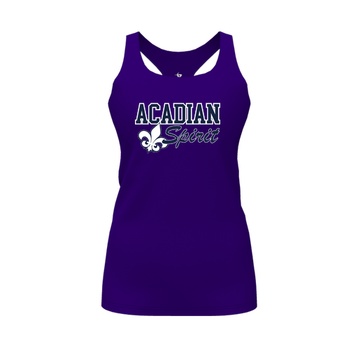 [CUS-DFW-RCBK-PER-PUR-FYS-LOGO2] Racerback Tank Top (Female Youth S, Purple, Logo 2)
