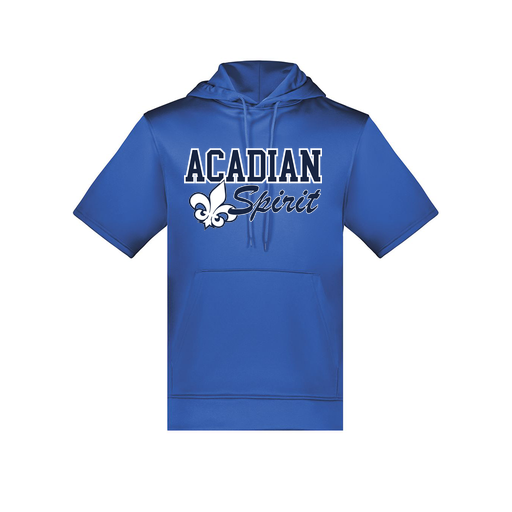 [6871.060.S-LOGO2] Men's Dri Fit Short Sleeve Hoodie (Adult S, Royal, Logo 2)