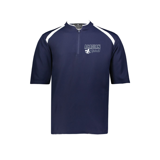 [229581-AS-NVY-LOGO2] Men's Dugout Short Sleeve Pullover (Adult S, Navy, Logo 2)