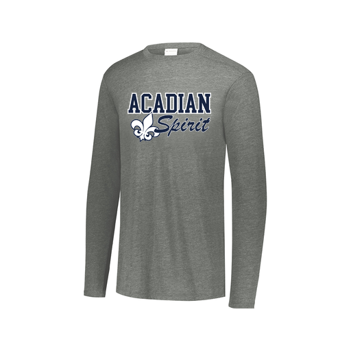 [FTLCUBGY-AXS-LOGO2] Decker Men's Tri-Blend T-Shirt - Long Sleeve (Adult XS, Gray, Logo 2)