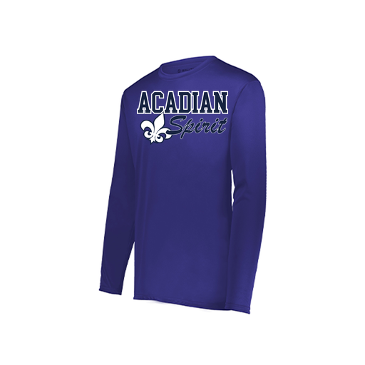 [222823.747.S-LOGO2] Youth LS Smooth Sport Shirt (Youth S, Purple, Logo 2)