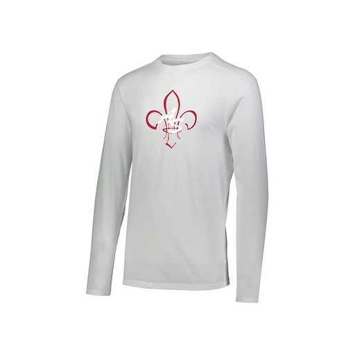 [FTLCUBWH-YS-LOGO3] Decker Youth Tri-Blend T-Shirt - Long Sleeve (Youth S, White, Logo 3)