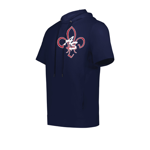 [222605.065.S-LOGO3] YOUTH VENTURA SOFT KNIT SHORT SLEEVE HOODIE (Youth S, Navy, Logo 3)