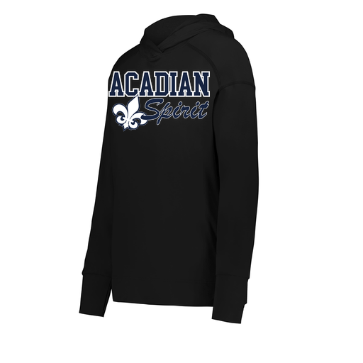 [222798.080.XS-LOGO2] Ladies Ventura Thin Knit Hoodie (Female Adult XS, Black, Logo 2)
